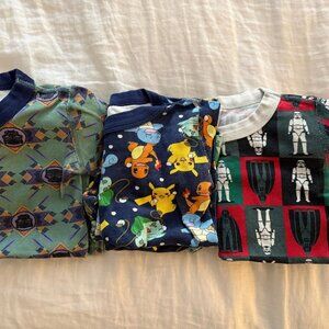 Lot of 3 Hanna Andersson Long John/PJ/Pajama Sets - Size 6/7 120cm - Characters